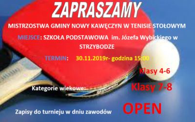 Mistrzostwa Gminy Nowy Kawęczyn w tenisie stołowym
